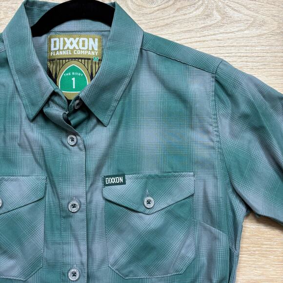 Dixxon Flannel Company Plaid Short Sleeve Button Up Women’s M Color‎ Green - Picture 4 of 6